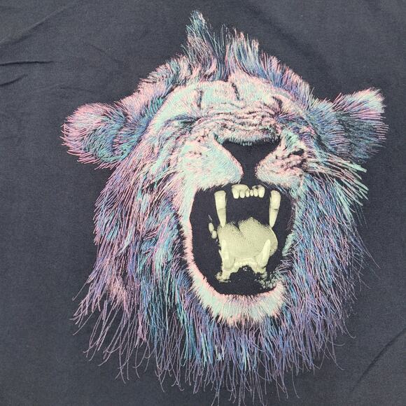 Lion Art Shirt Medium 20x26 Blue - Picture 5 of 11
